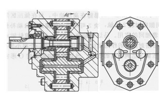 面間隙可自動補償?shù)臐u開線外嚙合齒輪馬達結構圖